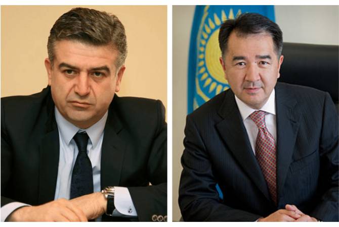 Kazakhstan’s PM expresses support to Armenian people in telephone conversation with Karen 
Karapetyan