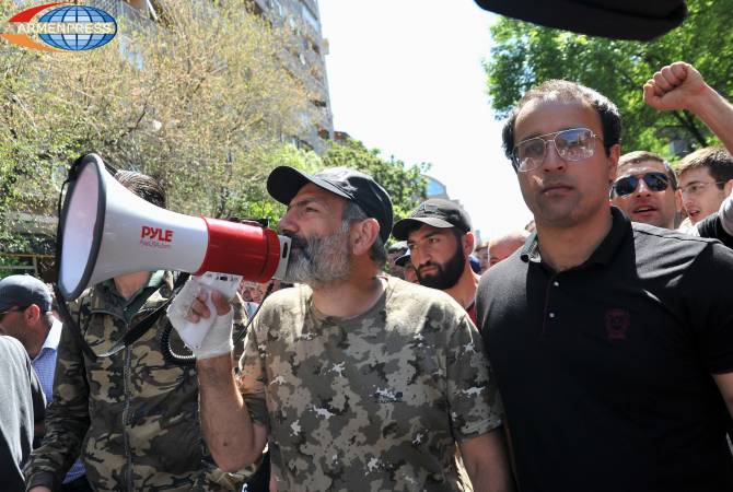 LIVE UPDATES: Opposition MP Nikol Pashinyan leads supporters through Yerevan as 
demonstrations continue after April 24 silence day 
