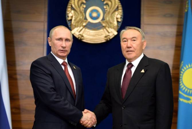 Putin, Nazarbayev discuss domestic political situation in Armenia