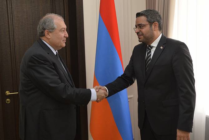 رئيس الجمهورية أرمين سركيسيان يستقبل سفير سوريا بأرمينيا محمد حاج إبراهيم