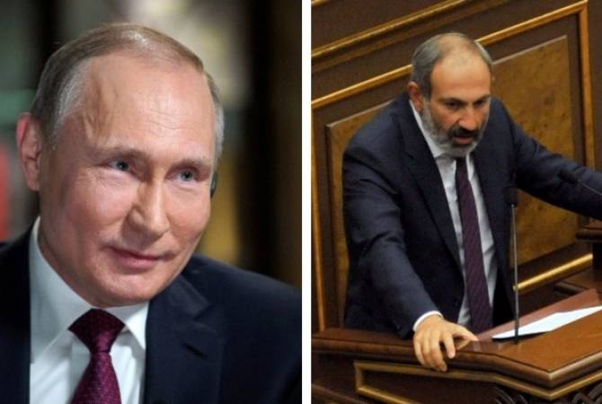 Путин поздравил Пашиняна с вступлением в должность премьер-министра Армении