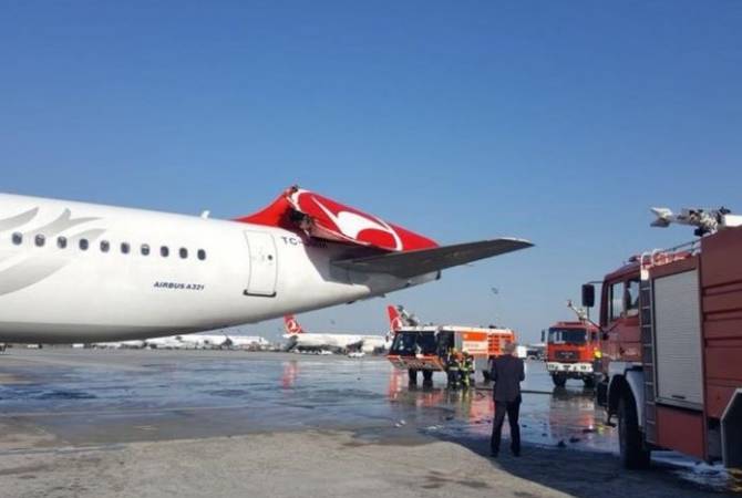 Two passenger planes collide on runway in Istanbul airport 