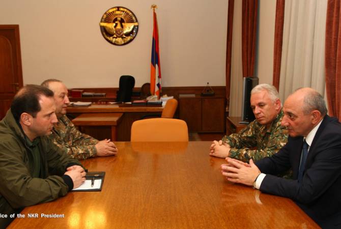 Artsakh’s President, Armenian Defense Minister discuss cooperation in army building