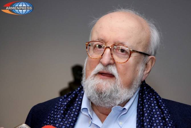 Composer Krzysztof  Penderecki named honorary chairman of jury for 14th Aram Khachaturian 
competition 