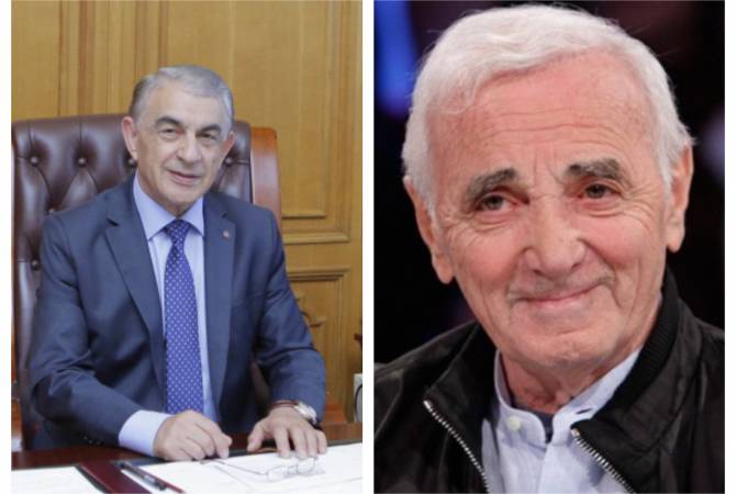 Председатель НС Армении Ара Баблоян поздравил Шарля Азнавура с днем рождения