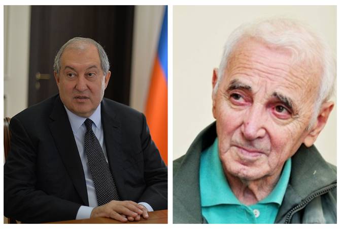 Armenian President congratulates Charles Aznavour on birthday