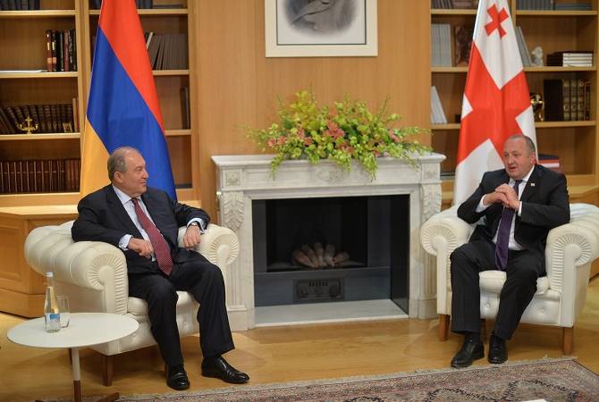 First foreign trip as president: Sarkissian, Georgian counterpart and PM discuss development of 
ties in Tbilisi 