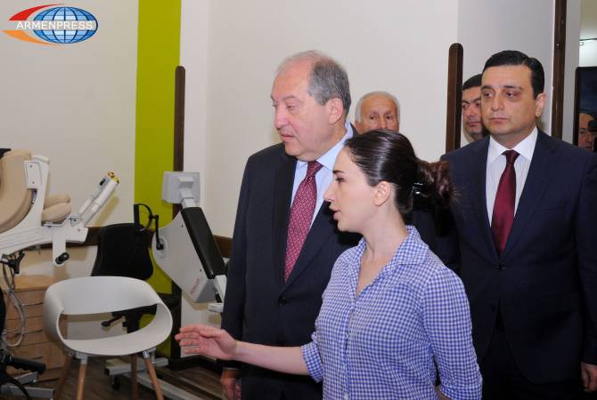 President Sarkissian impressed with Fatherland Defender’s Rehabilitation Center