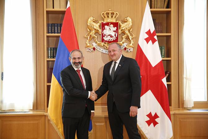 ‘Happy to meet Armenia’s democratic Prime Minister’ – Georgian president tells Pashinyan in 
Tbilisi 