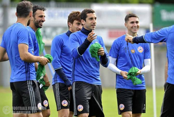 Armenian national football team holds last training ahead of Moldova friendly match in Austria