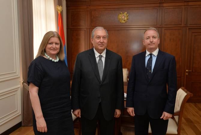 Президент Армении принял комиссара премьер-министра Великобритании по вопросам 
торговли и инвестиций в Армении и Грузии

