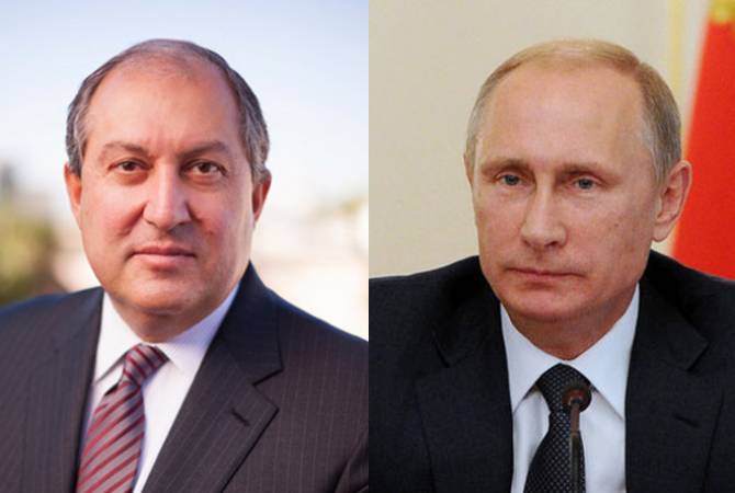Президент Армен Саркисян направил поздравительное послание Владимиру Путину по 
случаю Дня России