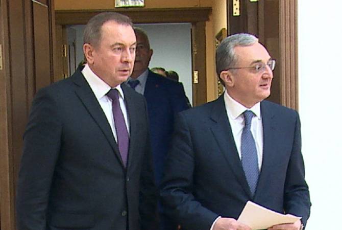Armenian FM highlights need to refrain from actions contributing to arms race at meeting with 
Belarus counterpart 