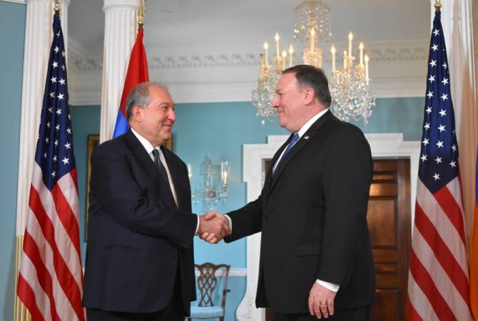 Armenian President expresses readiness to strengthen ties with U.S. during meeting with 
Secretary Pompeo