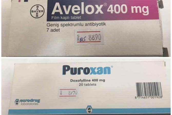 Avelox and Puroxan drugs of dubious origin sold in pharmacies appeared in Armenia illegally