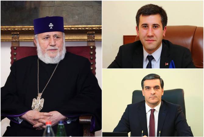 Рубен Меликян и Арман Татоян встретились с католикосом Гарегином Вторым