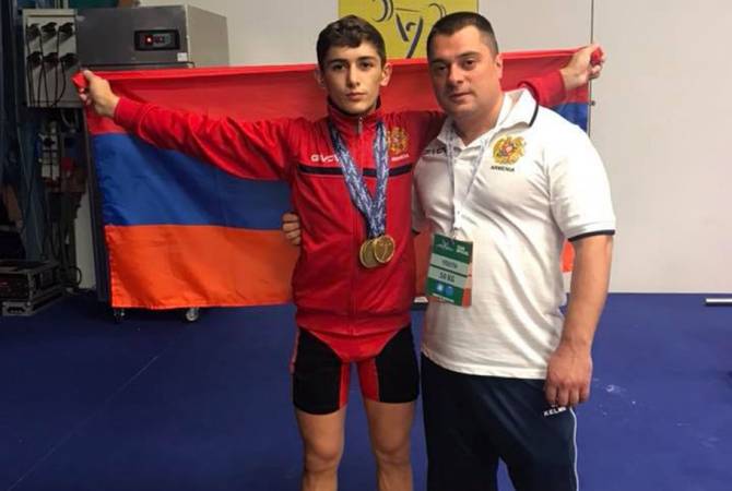 عضو منتخب أرمينيا للناشئين برفع الأثقال كور ساهاكيان يحرز بطولة أوروبا 
