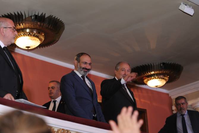 رئيس الجمهورية أرمين سركسيان اليوم الحدث الرسمي المخصص للاحتفال بمرور 100 عام لتأسيس 
الاتحاد الأرمني الرياضي العام-الهومنتمن-