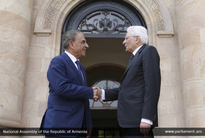 Speaker of Parliament of Armenia receives delegation led by President of Italy