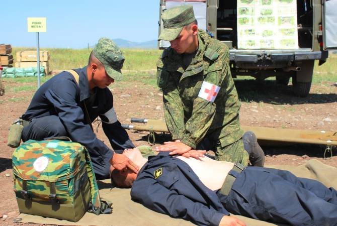 Ռուսական ռազմաբազայի բժիշկները մասնակցում են ուսումնական վարժանքների