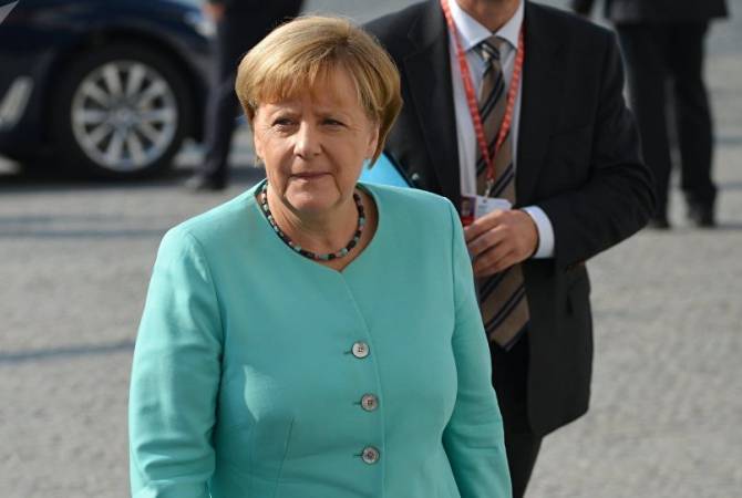 German Chancellor Angela Merkel arrives in Georgia