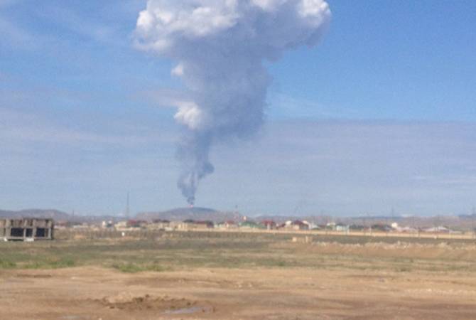 Mud volcano erupts in Baku, Azerbaijan 