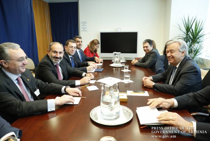 Никол Пашинян встретился с генеральным секретарём ООН Антониу Гутеррешем

