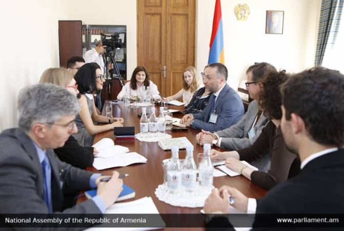 Арпине Ованнисян приняла находящихся в Армении с ознакомительным визитом 
представителей США и ЕС