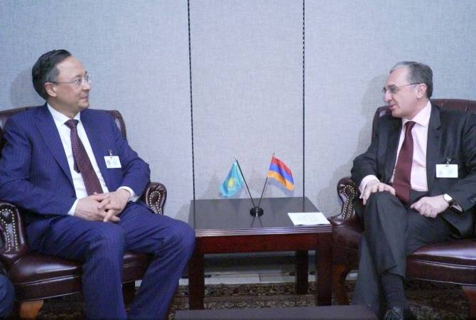 Armenian, Kazakh FMs discuss bilateral, multilateral cooperation 
