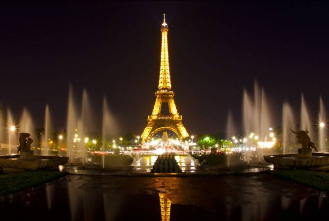 Eiffel Tower illuminated as homage to Charles Aznavour 