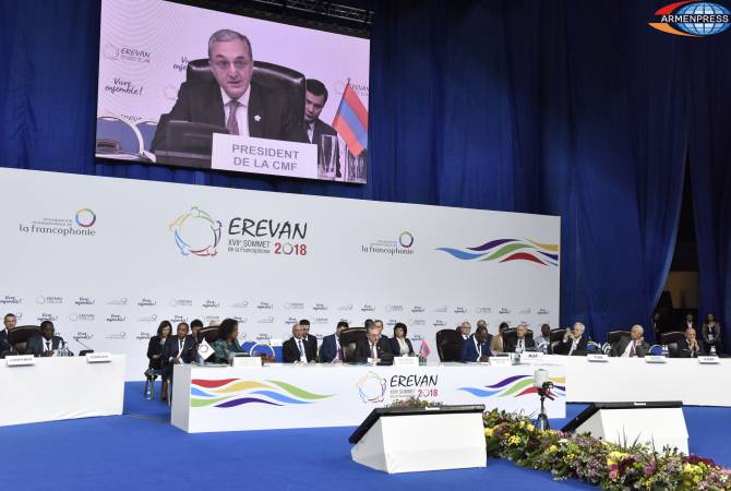 Le discours d’ouverture du Ministre des Affaires étrangères d’Arménie, Zohrab Mnatsakanyan, lors 
de la 35e session de la Conférence ministérielle de la Francophonie