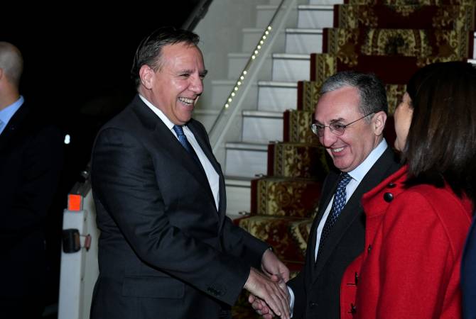 Կանադայի Քվեբեկ նահանգի վարչապետ Ֆրանսուա Լեգոլնը Հայաստան ժամանեց 
Կանադայի վարչապետի ինքնաթիռով