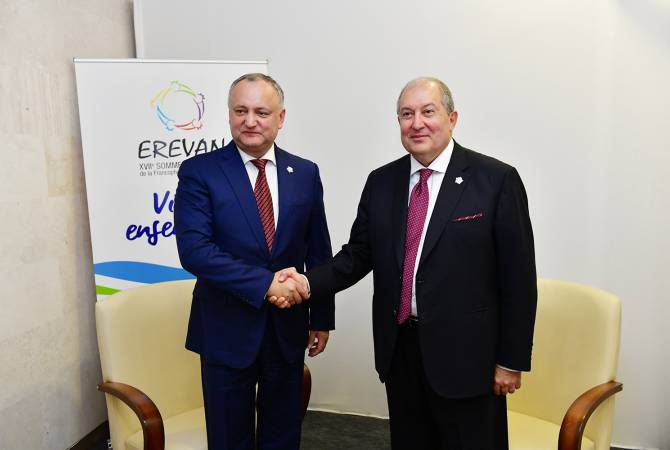 Президент Республики Армения встретился с президентом Республики Молдова

