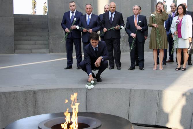 Премьер-министр Канады в Цицернакаберде почтил память жертв  Геноцида армян