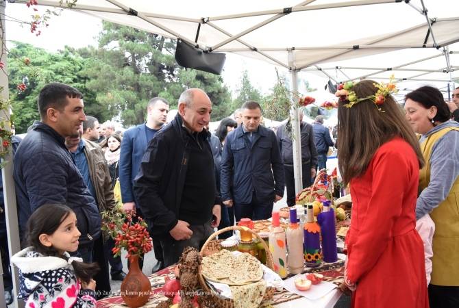 Artsakh’s president visits Farmers’ Day trade-fair in Stepanakert 