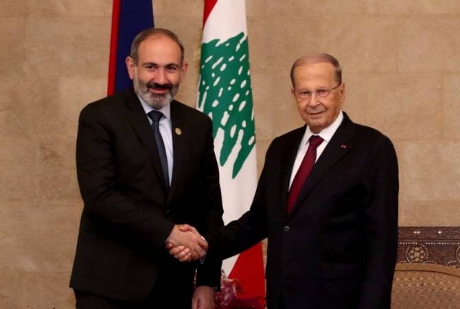 Pashinyan arrives in Lebanese presidential palace to meet with President Michel Aoun