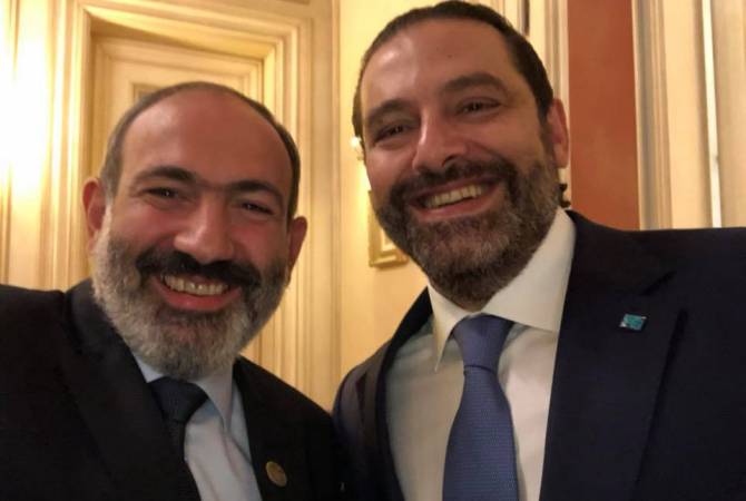 Pashinyan posts selfie with his Lebanese counterpart