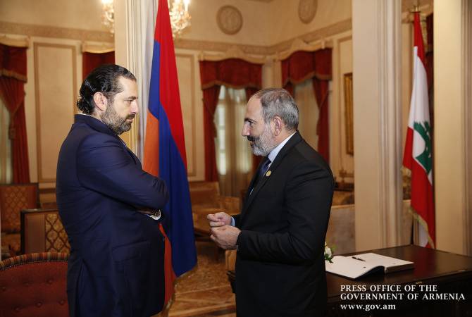 Никол Пашинян и Саад Харири обсудили перспективы развития отношений между 
Арменией и Ливаном

