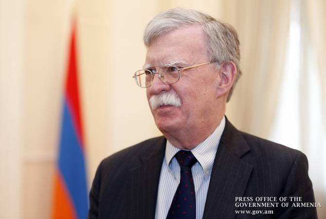 US President's National Security Advisor John Bolton describes Armenia as an important friend 
of USA in the region
