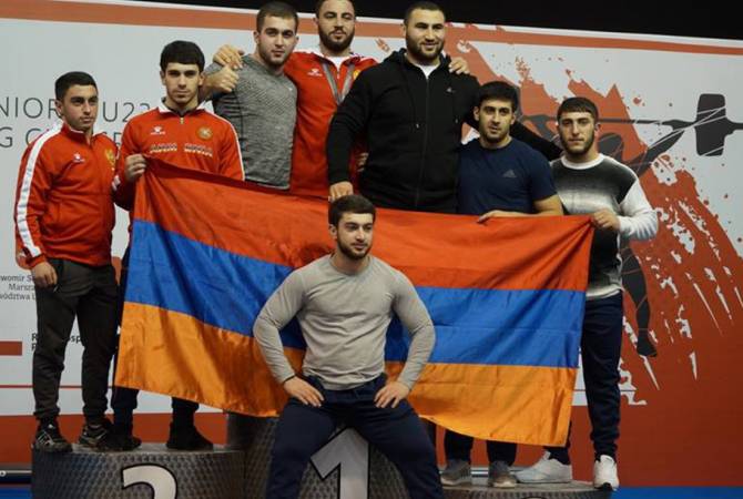 Сборные Армении по тяжелой атлетике М20 и М23 завоевали на первенстве Европы 34 
медали