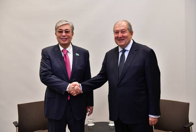 Les perspectives de la coopération bilatérale à l’ordre du jour de la rencontre d’Armen Sarkissian et 
du Président du Sénat kazakh 