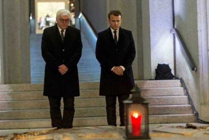Macron et Steinmeier ont donné le coup d’envoi des commémorations du centenaire de la fin de 
la Première Guerre mondiale 