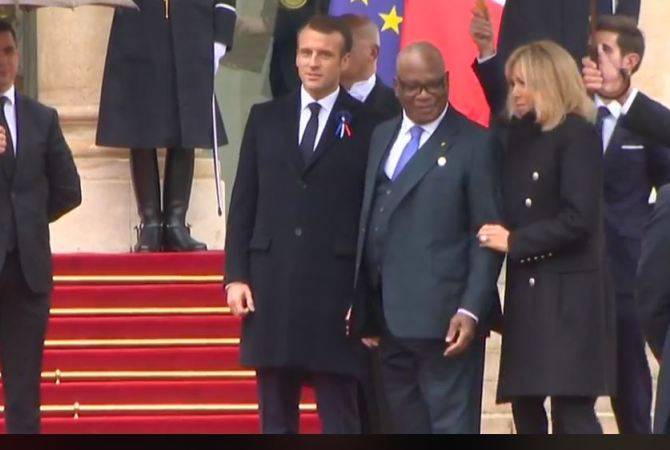 Le Président français accueille les chefs des délégations arrivées à Paris à l’occasion du centenaire 
de l’Armistice de la Première guerre mondiale. Direct