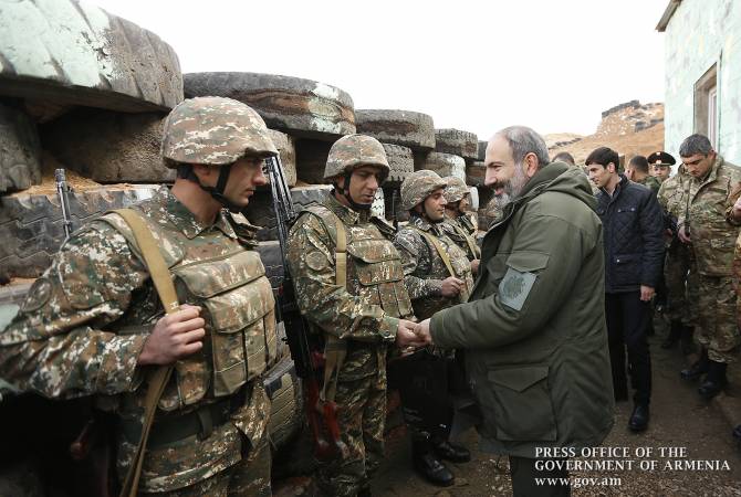 Acting PM Pashinyan visits military base, follows tactical military drills