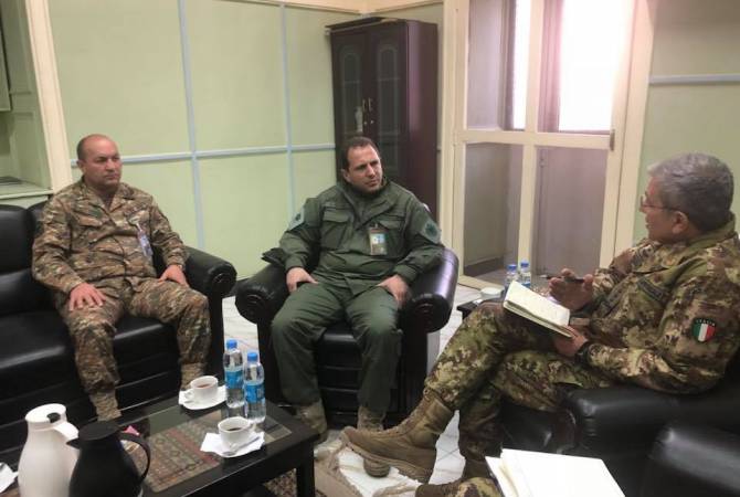 Rencontre entre Davit Tonoïan et Salvatore Camporeale, général des troupes de la«Mission de 
Soutien déterminé» à Kaboul en Afghanistan