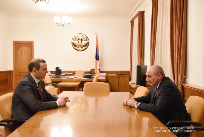 Artsakh’s President receives Secretary of Security Council of Armenia