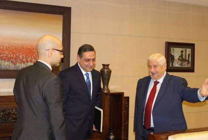 Armenian Ambassador presents copy of his credentials to Syrian FM
