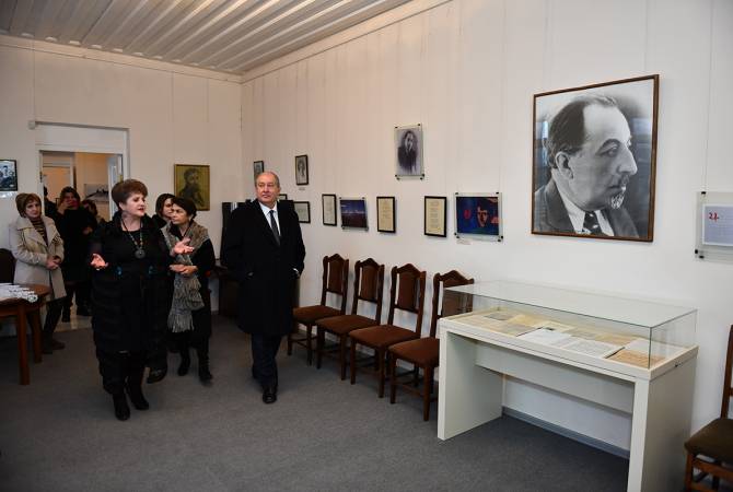 President Sarkissian visits Mher Mkrtchyan and Avetik Isahakyan House-Museums in Gyumri