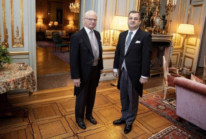 Armenian Ambassador received by King Carl XVI Gustaf of Sweden in farewell audience