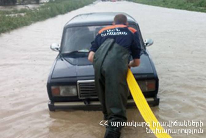 Two injured as car falls into river in Armenia